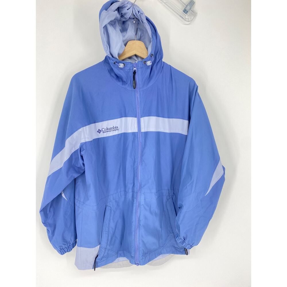 VTG. SZ MED M Columbia Jacket Women's Full Zip Hooded Windbreaker, 2715